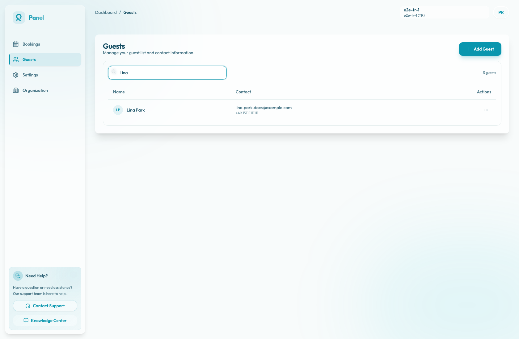Guest search results showing matching profiles.